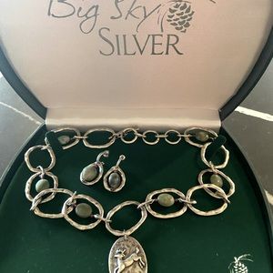 Big Sky Silver set - worn once necklace and earrings